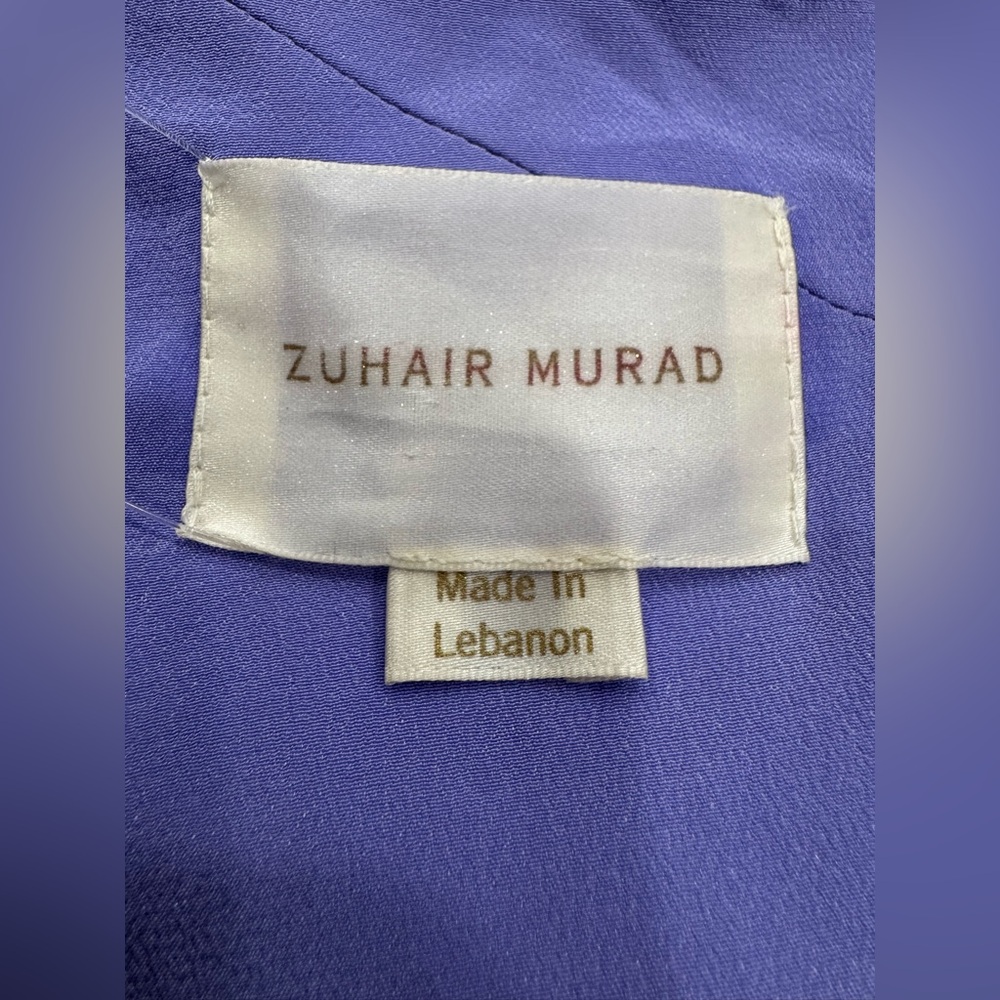 Zuhair Murad Draped One Shoulder Silk Chiffon Maxi Dress in Purple - Picture 12 of 15